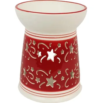 Aroma lampa AROMALAMPA S DEKOREM HVĚZDIČKY ČERVENÁ 14,8cm