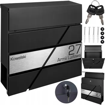 Poštovní schránka Poštovní schránka euroschránka, s vhozem, se schránkou na noviny M-TEC černá