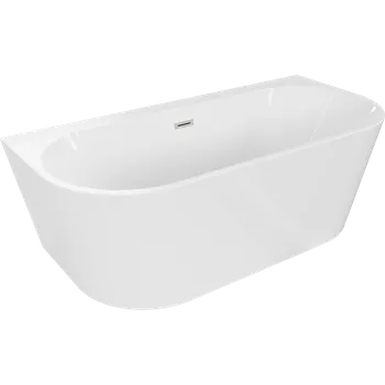 Vana Mexen Oval+ samostatná stěnová vana 170 x 80 cm, bílá, přepad kartáčovaný nikl - 52681708000-97 Volně stojící vany