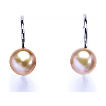 Náušnice Stříbrné náušnice přírodní perla lososová - NK1183m (Stříbrné náušnice s přírodní perlou 5,5 mm)