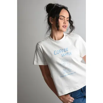 Dámské tričko BÍLÉ TRIČKO COFFEE LOVER Vero Moda