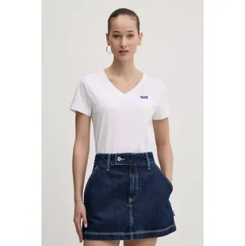 Pánské tričko Bavlněné tričko Hugo Blue Classic V_B bílá barva, 50513667 00X, vel. M