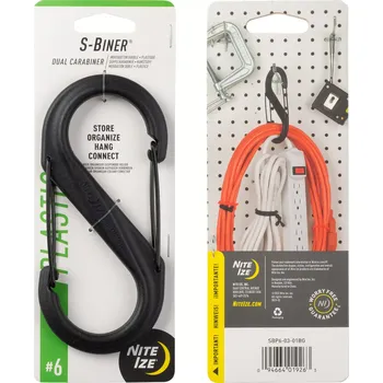 pomocná karabina Nite Ize S-Biner #6 černá (Plastová karabina Nite Ize S-Biner #6 černá)