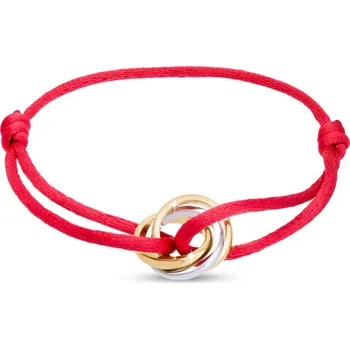 Náramek biju Náramek z chirurgické oceli, červená šňůrka s kroužky 2002684
