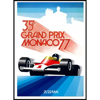 Obraz Plakát Grand Prix Monaco 77 bez rámu 29,7 x 42 cm