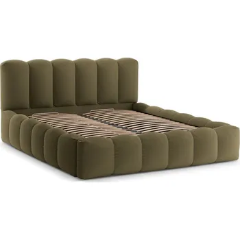 Postel Zelená čalouněná dvoulůžková postel s úložným prostorem s roštem 160x200 cm Lupine – Micadoni ID_1725142