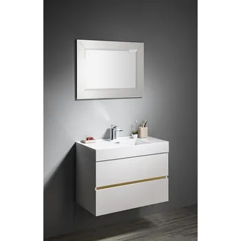 Koupelnový nábytek SAPHO Koupelnový set ODETTA 85, bílá/zlato mat