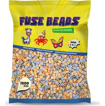 Dětské navlékací korálky Zažehlovací korálky PASTELOVÉ NUDE 1500 ks Benny Beads Velikost Midi 5 mm