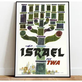 Obraz Plakát IZRAEL Svícen Menora bez rámu 50 x 70 cm