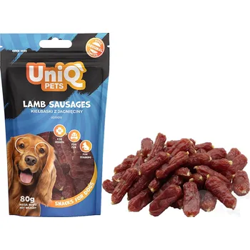 Pamlsek pro psa UNIQ Pets Jehněčí párečky 80g (měkké)