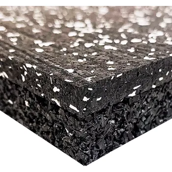 Rohožka Černo-bílá gumová podlahová deska (puzzle - roh) FLOMA Sandwich - délka 100 cm, šířka 100 cm, výška 2,8 cm - 88009910