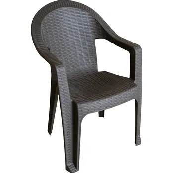 Zahradní stohovatelné křeslo, hnědá, ZAMA