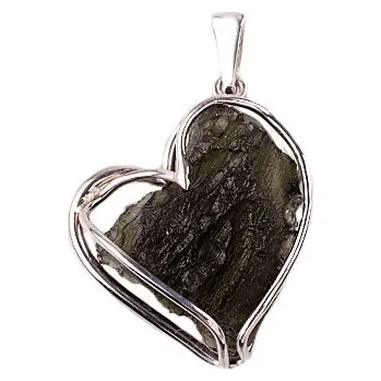 Přívěsek vltavín - stříbrný přívěsek (4-0137V) povrchová úprava: zlacené