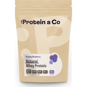 Protein Protein a Co Natural Whey 500 g Příchuť: Creamy blueberry