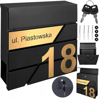 Poštovní schránka Poštovní schránka euroschránka, s vhozem, se schránkou na noviny M-TEC černá