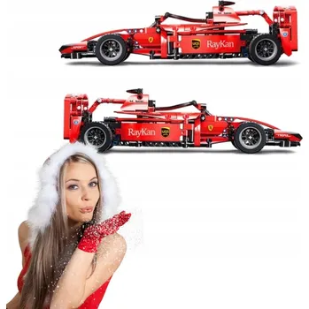 RC model auta Závodní auto F1 RC – Stavebnice MOC dálkově ovládané, červené