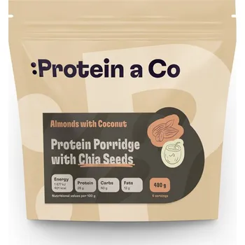 Sportovní výživa Protein a Co Proteina a Co proteinová kaše s chia 480 g Příchuť: Kokos s mandlí