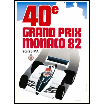 Obraz Plakát Závody Grand Prix Monako bez rámu 50 x 70 cm
