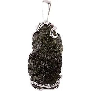 Přívěsek vltavín - stříbrný přívěsek (4-0131V) povrchová úprava: zlacené