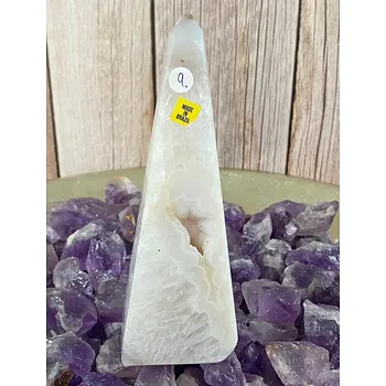 Achát brazilský špice - obelisk KO9 cca 4,5 x 14,7 cm, 395 g