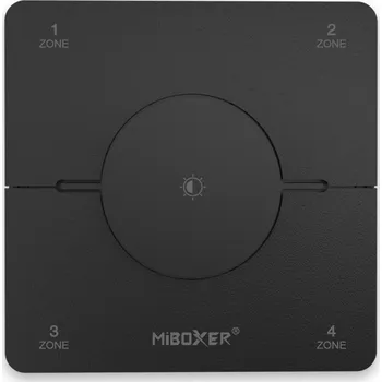 LED osvětlení MiBOXER černý RF bezdrátový nástěnný otočný 4CH dálkový ovladač / stmívač pro jednobarevné a CCT LED osvětlení Mi-Light K0S-B K0S-B