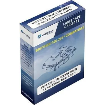 Pásek do tiskárny Páska, černá na bílé, 12 mm x 8 m, VICTORIA TECHNOLOGY