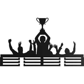 Obraz Věšák na medaile do pokoje 60 cm vzor POHÁR Srdce Černý Kovový