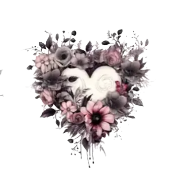 Nažehlovací obrázek - srdce z květů II
