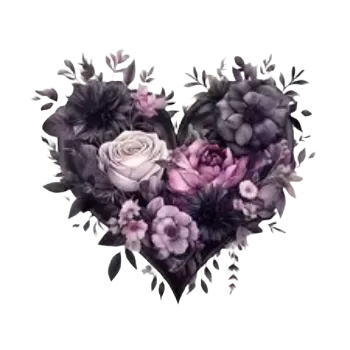 Nažehlovací obrázek - srdce z květů VI