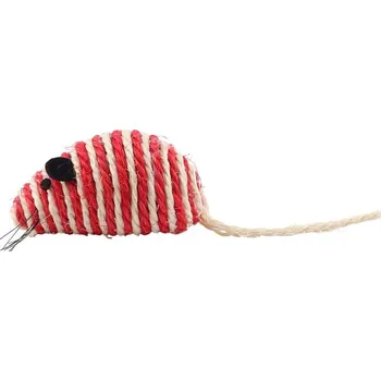 Hračka pro kočku Huhubamboo hračka pro kočky - sisal červená myš