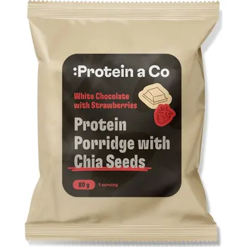 Protein Protein a Co proteinová kaše s chia 80 g Příchuť: Jahoda s bílou čokoládou