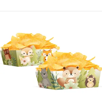 Jednorázové nádobí Party Pal Papírové krabičky, Lesní zvířátka, 15x10x7,5cm, 3ks