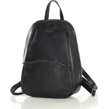 Městský batoh Marco MAZZINI Černý elegantní dámský kožený batoh (vs78a)