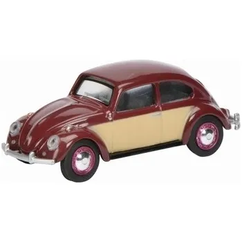 autíčko Schuco VW Brouk (Käfer) Vínově červená Béžová 1:64 452010600