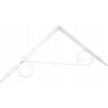 Úhloměr Ozdobný úhelník pod polici 30x20cm bílý práškový