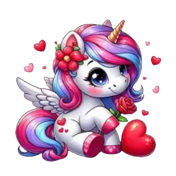 Nažehlovací obrázek - valentýnský jednorožec I