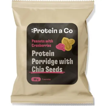 Protein Protein a Co proteinová kaše s chia 80 g Příchuť: Arašídy s brusinkami