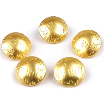 Galanterie Kovový knoflík jemně tepaný velikost 24"; 30"; 38" Varianta: 5 (30") žluté zlato, Balení: 20 ks