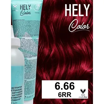 Barva na vlasy Hely Color permanentní barva na vlasy - tmavá blond červená intenzivní (6.66/6RR) 60 ml
