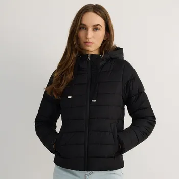 Dámský kabát Reserved - Prošívaná bunda s kapucí - černý - 5797M-99X - 5797M-99X-M