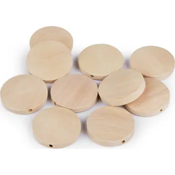 Korálek Dřevěné korálky nelakované Ø25 mm Varianta: přírodní sv., Balení: 50 ks