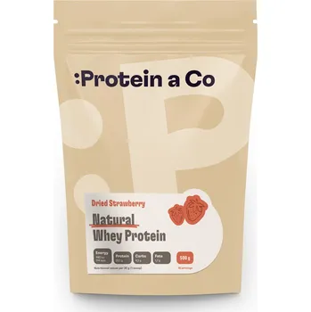 Protein Protein a Co Natural Whey 500 g Příchuť: Dried strawberries
