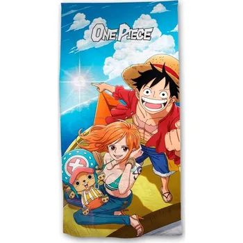 Plážová osuška One Piece - Luffy, Nami a Chopper (70 x 140 cm)