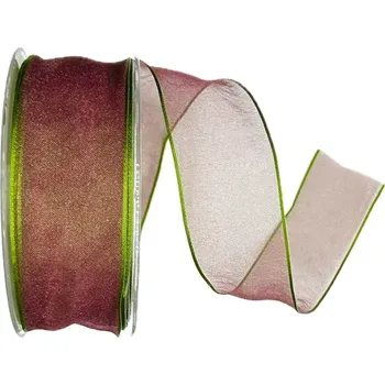 Stuha Stuha organzová Adventure bordó 40mm x 20m (6,-Kč/m) (Organzová stuha, bordó, s drátkem, obšité okraje)