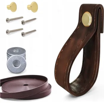 ÚCHYT ÚCHYTY KOŽENÝ KOŽENÉ NÁBYTKOVÉ KNOFLÍK MADLO PREMIUM EKO KŮŽE