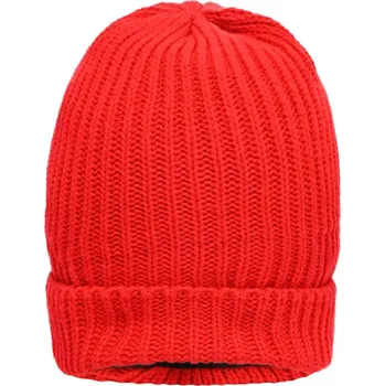 Čepice Teplá pletená čepice červená univerzální
