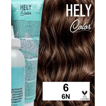 Barva na vlasy Hely Color permanentní barva na vlasy - tmavá blond (6/6N) 60 ml