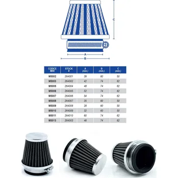 Filtr pro motocykl MIW [MEIWA] vzduchový filtr kónický chromovaný ( 28X60X50mm ) (30) (MIW [MEIWA] vzduchový filtr kónický chromovaný ( 28X60X50mm ) (30))