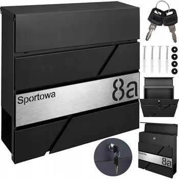 Poštovní schránka Poštovní schránka euroschránka, s vhozem, se schránkou na noviny M-TEC černá