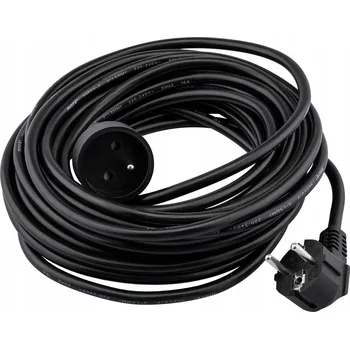 Elektrická zásuvka Prodlužovací Kabel Zástrčka - Zásuvka s Uzemněním 10m 3x1,5mm 16A Stavební Černý